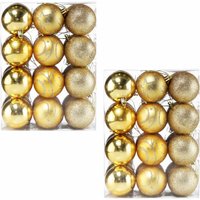 Weihnachtsbaumkugeln Gold 48-tlg von Casaria®