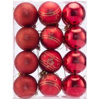 Weihnachtsbaumkugeln Rot 24-tlg von Casaria®