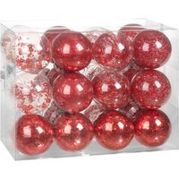 Weihnachtsbaumkugeln Rot 24-tlg. 7cm von Casaria®