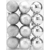 Weihnachtsbaumkugeln Silber 24-tlg von Casaria®