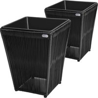 Blumenkasten Acapulco 2er-Set Schwarz 36x36x40cm Blumenkasten Acapulco 2er-Set Schwarz 36x36x40cm von Casaria®