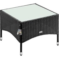 Polyrattan Beistelltisch Schwarz 58x58x42cm von Casaria®