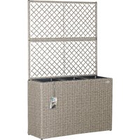 Polyrattan Blumenkasten mit Rankgitter Creme Polyrattan Blumenkasten mit Rankgitter Creme von Casaria®