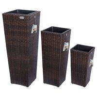 Polyrattan Blumentopf 3er-Set Braun Polyrattan Blumentopf 3er-Set Braun von Casaria®