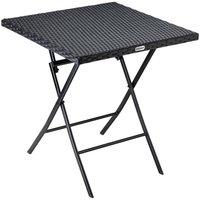 Polyrattan Klapptisch Rom Schwarz 75x65x65cm von Casaria®