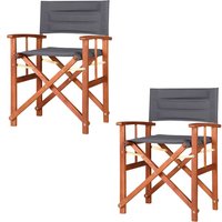Regiestuhl 2er-Set Cannes Anthrazit gepolstert Regiestuhl 2er-Set Cannes Anthrazit gepolstert von Casaria®