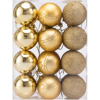 Weihnachtsbaumkugeln Gold 24-tlg. von Casaria®