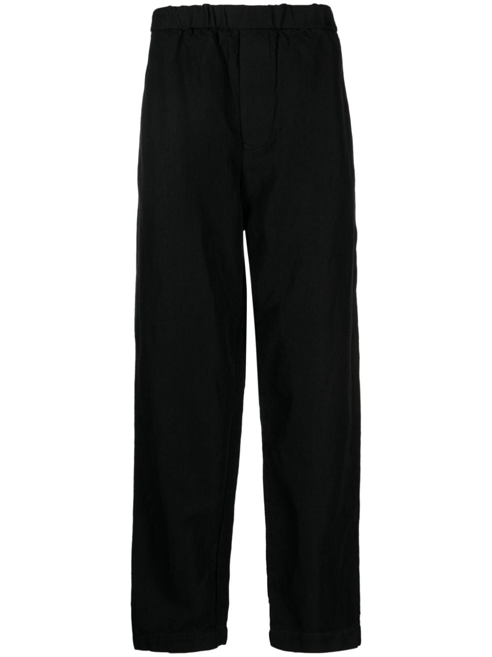 Casey Casey elasticated-waistband straight-leg trousers - Black