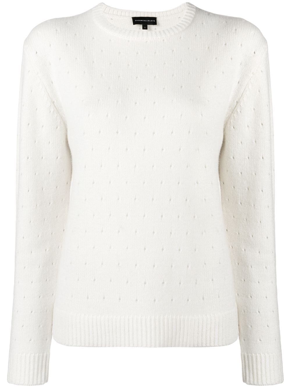 Cashmere In Love cashmere perforated pattern jumper - White von Cashmere In Love