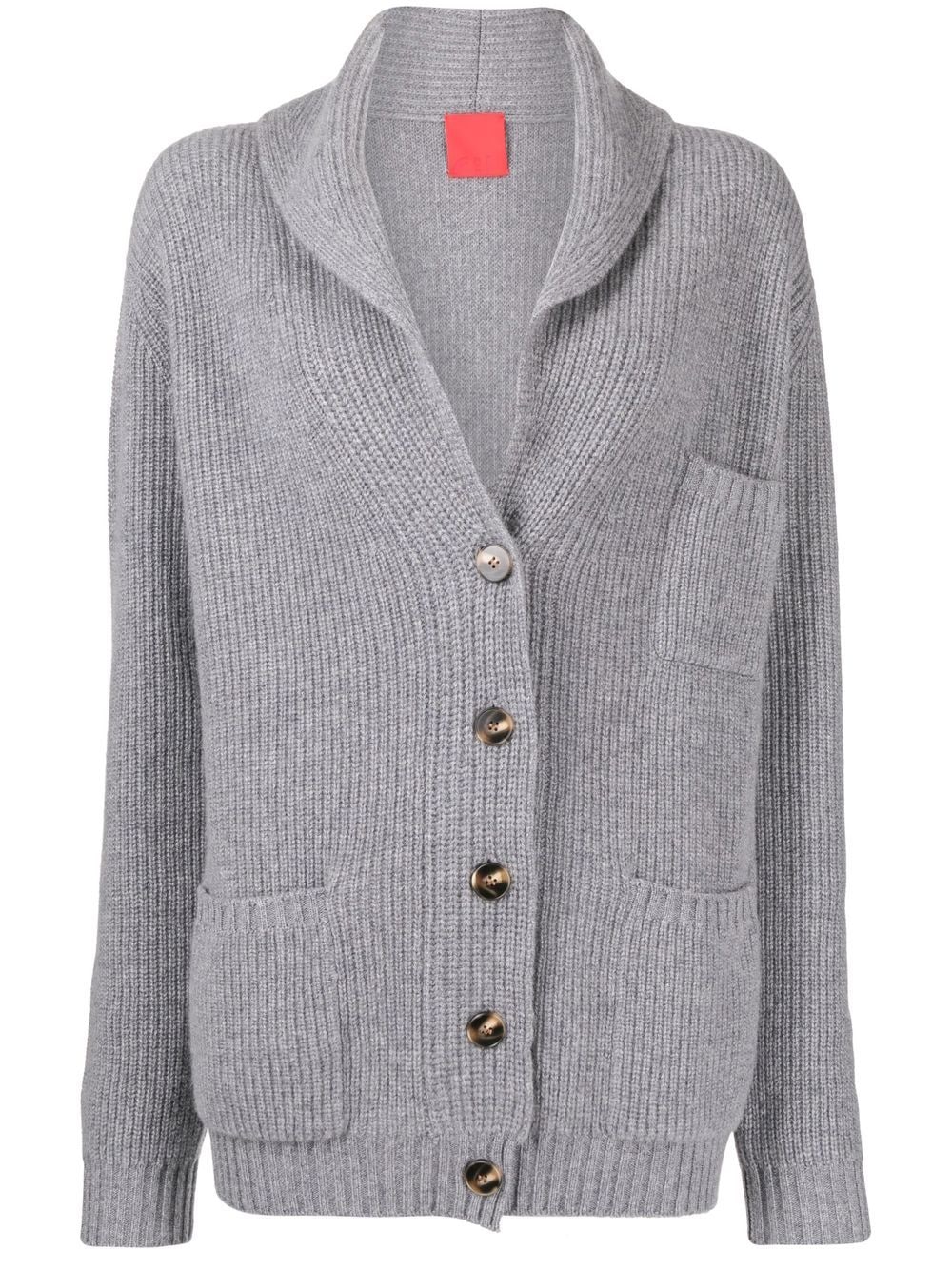 Cashmere In Love shawl-lapels knitted cardigan - Grey von Cashmere In Love