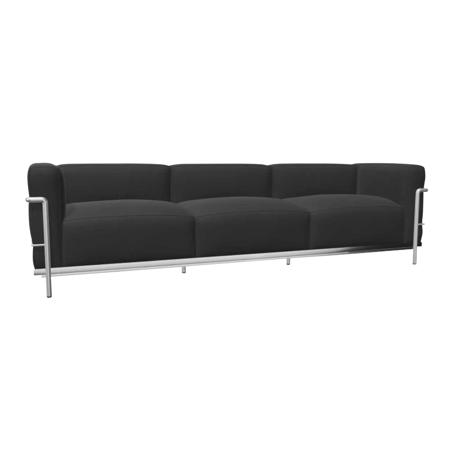 3 Fauteuil Grand Confort Grand Modèle Durable LC3 3er Öko-Sofa, Gestell stahl, schwarz lackiert, Bezug leder scozia x 13x269 von Cassina