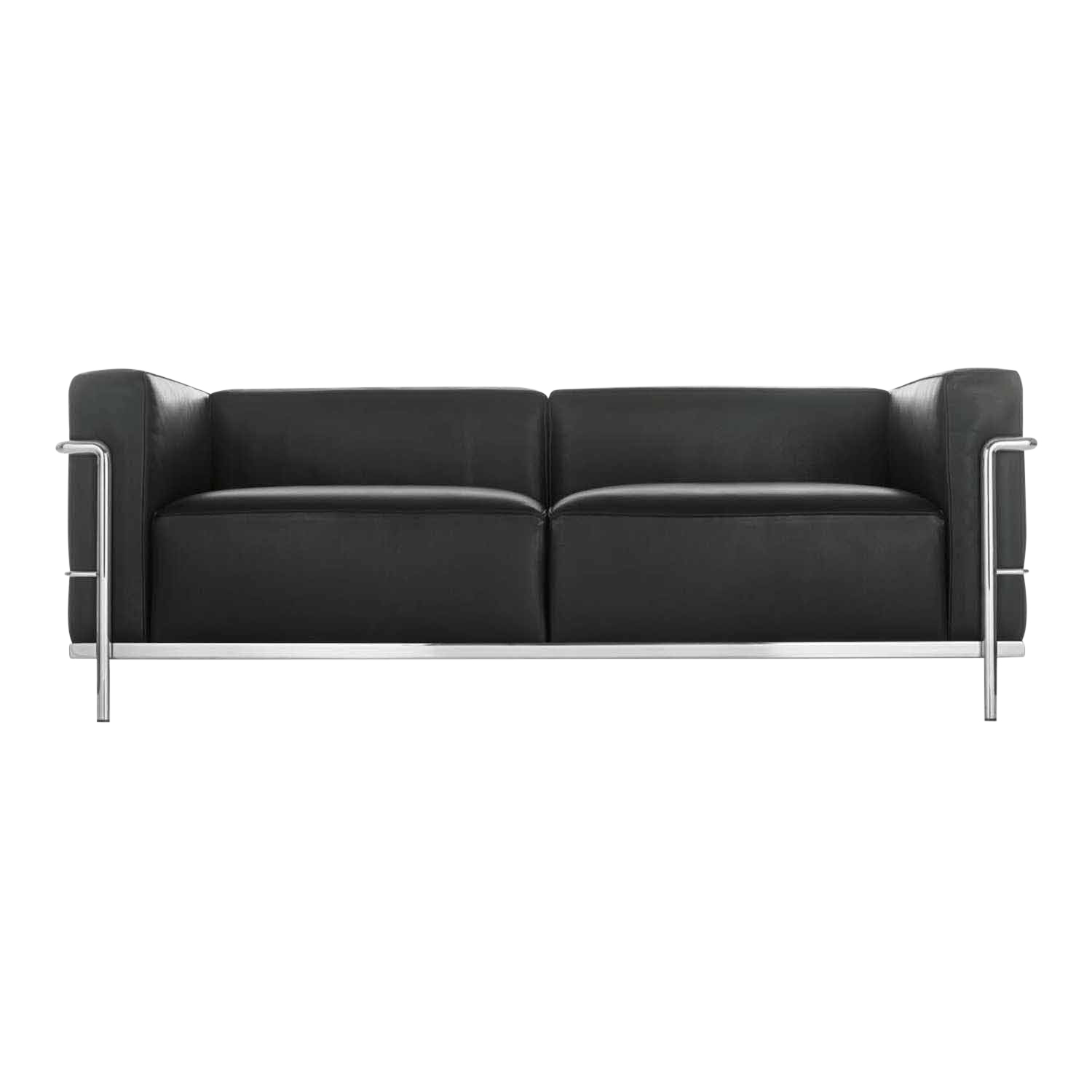 3 Fauteuil Grand Confort Grand Modèle LC3 2er Sofa, Gestell stahl, schwarz lackiert, Bezug leder scozia x 13x341 von Cassina