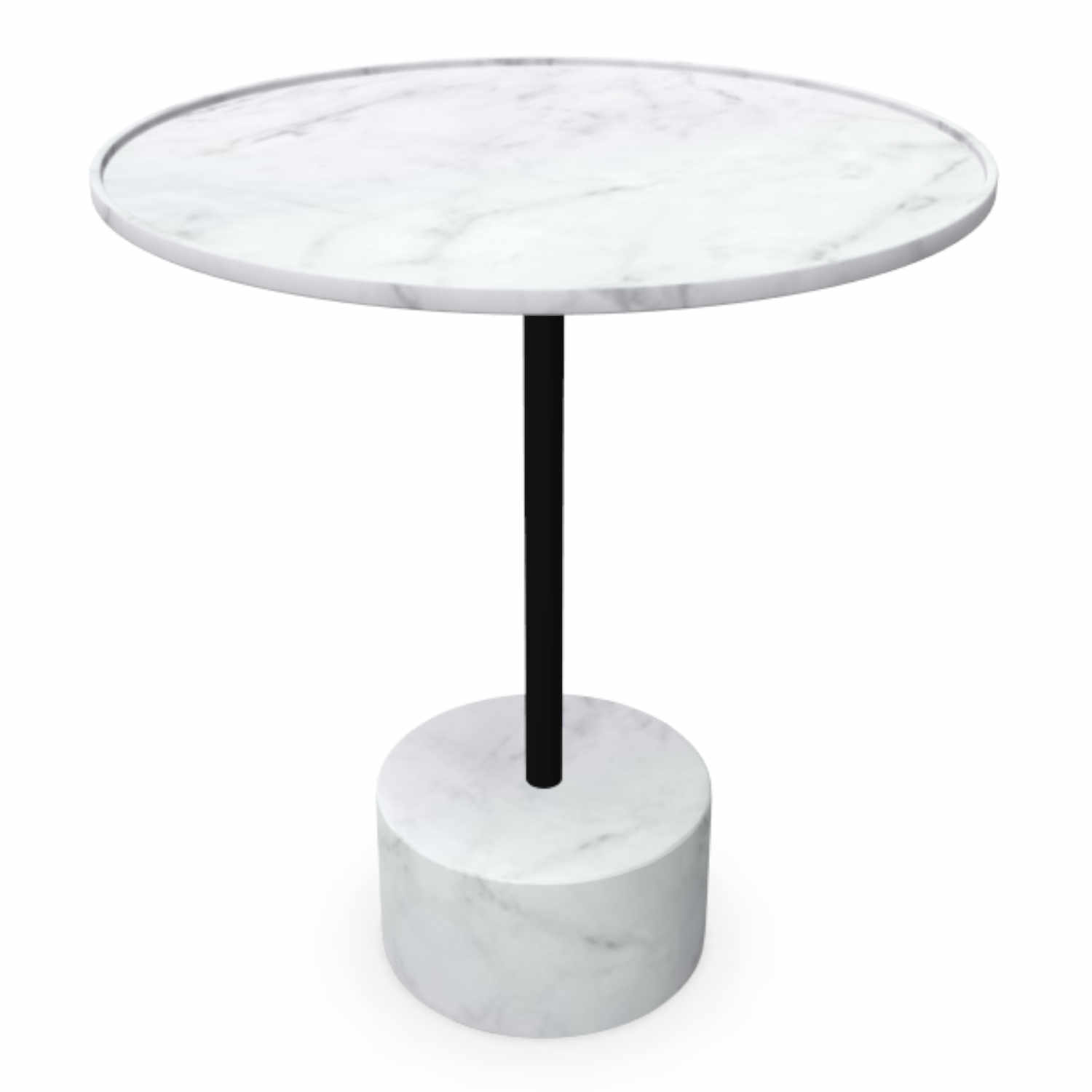 9 Table 194 Beistelltisch, Grösse h. 55 x d. 40 cm, Basis / Platte marmor carrara weiss / platte alu & glas kaffee von Cassina