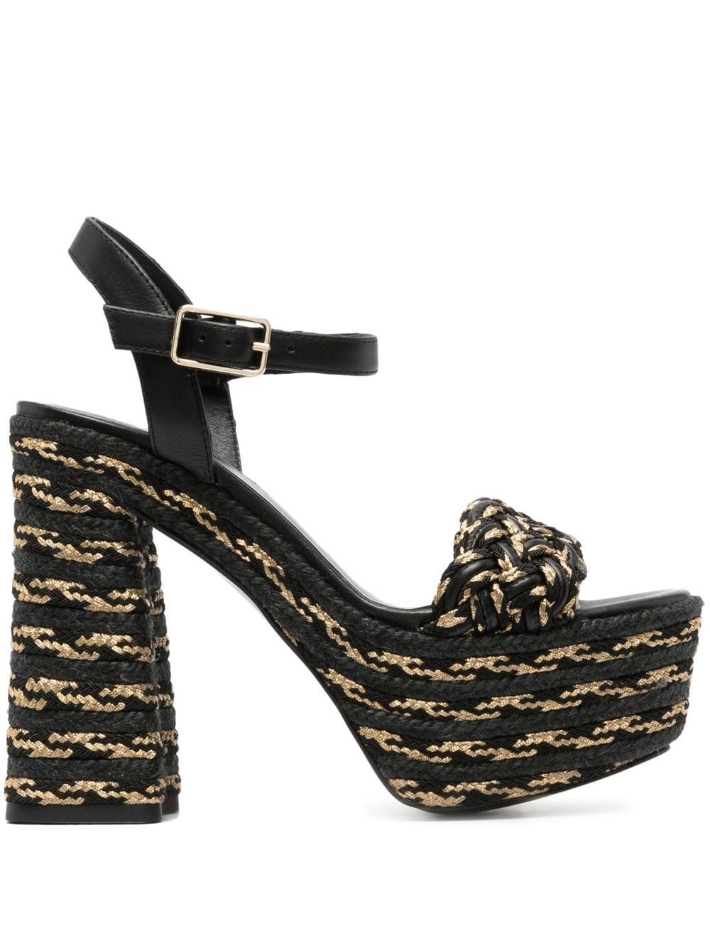 Castañer 137mm woven block-heel sandals - Black von Castañer