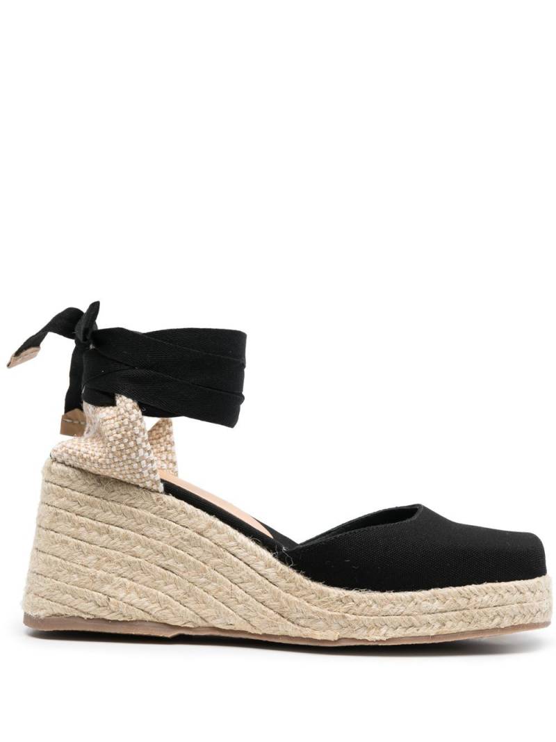 Castañer Carina 60 ankle-tie wedge sandals - Black von Castañer