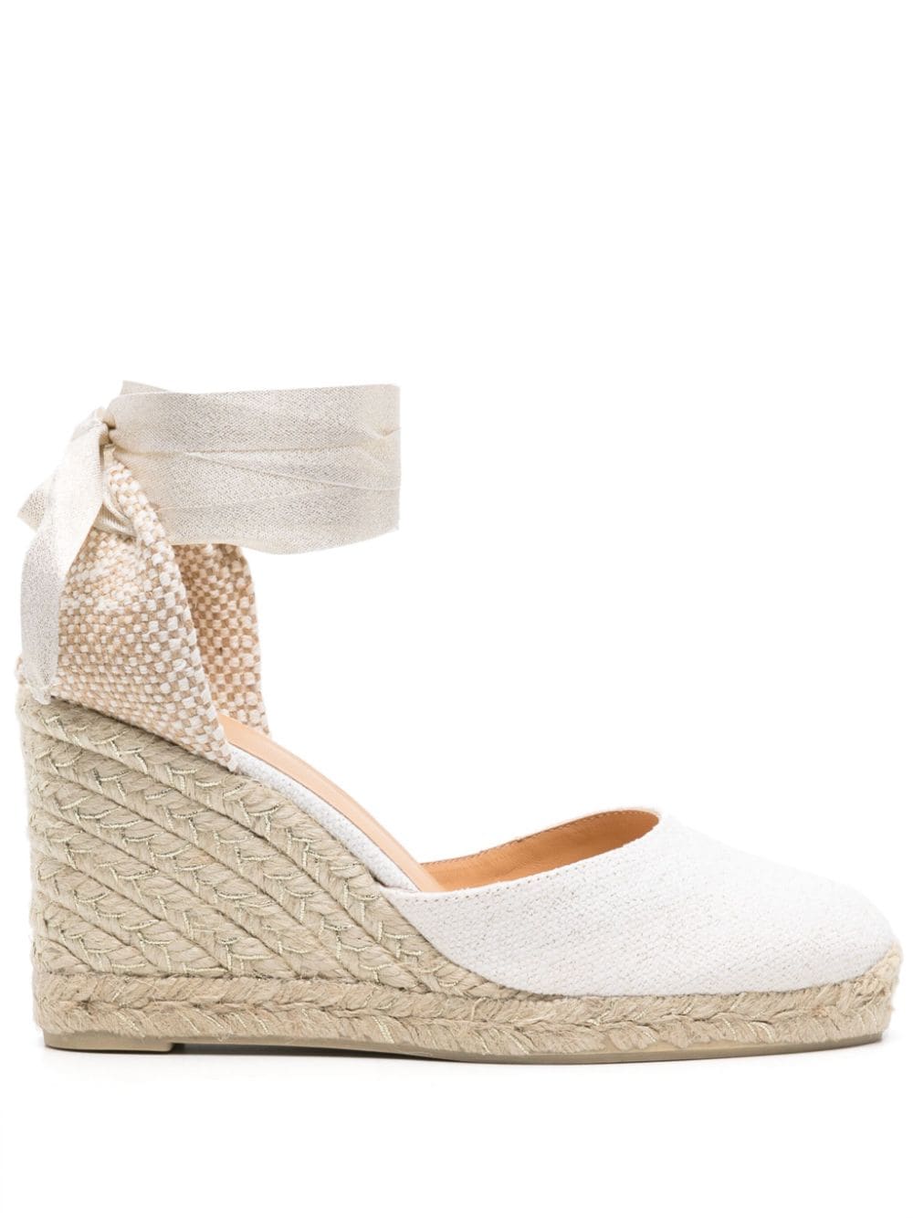 Castañer Carina 90mm glitter wedge espadrilles - White von Castañer