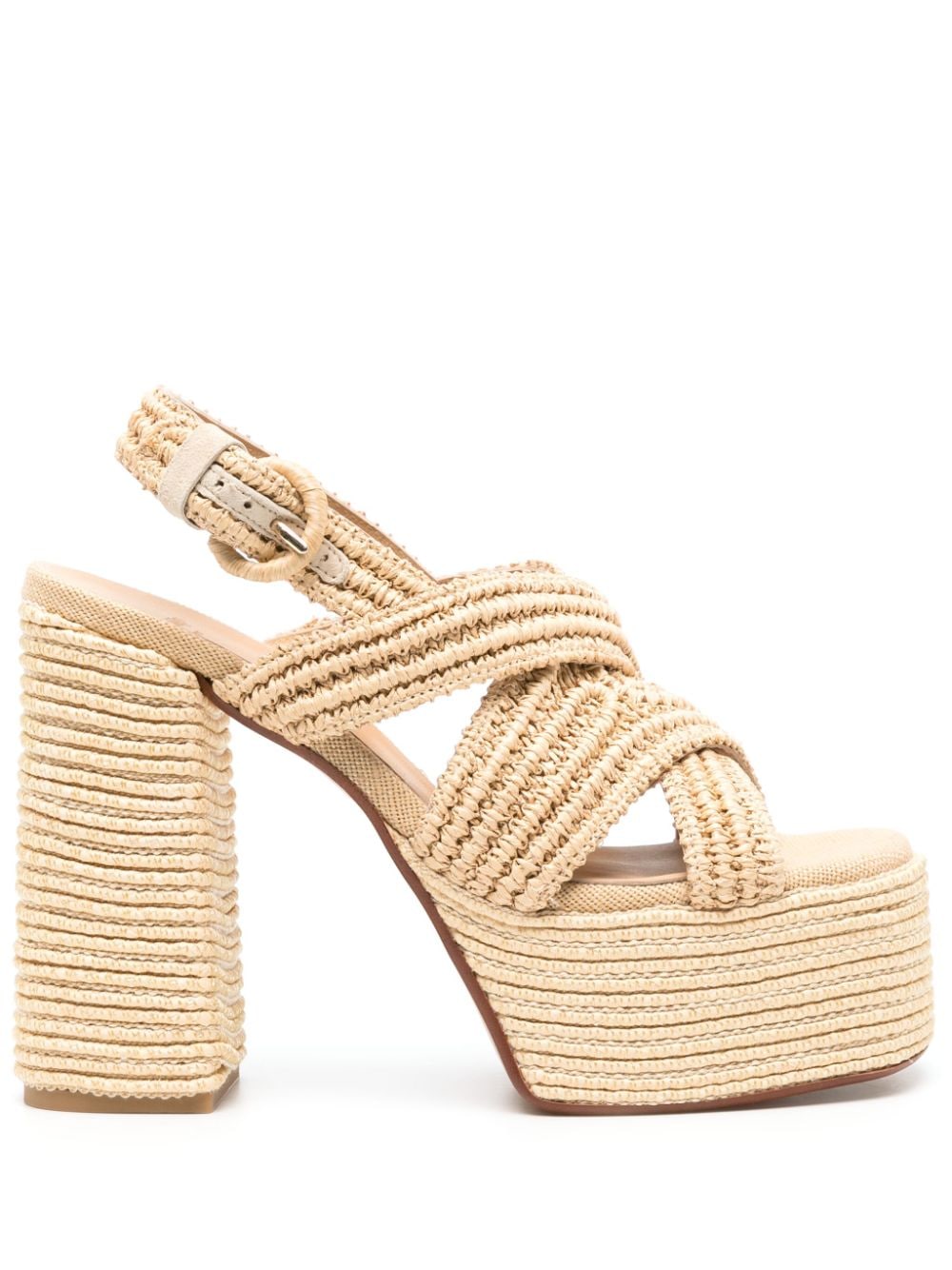 Castañer Fulvia 130mm interwoven sandals - Neutrals von Castañer