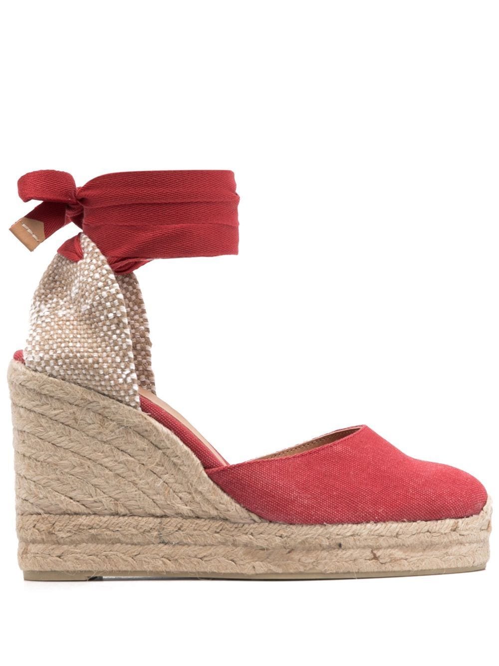 Castañer braided-raffia 110mm espadrilles - Red von Castañer