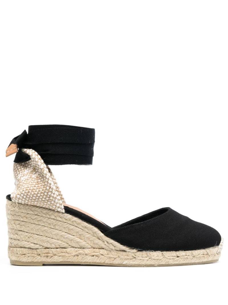 Castañer Carina lace-up wedge espadrilles - Black von Castañer