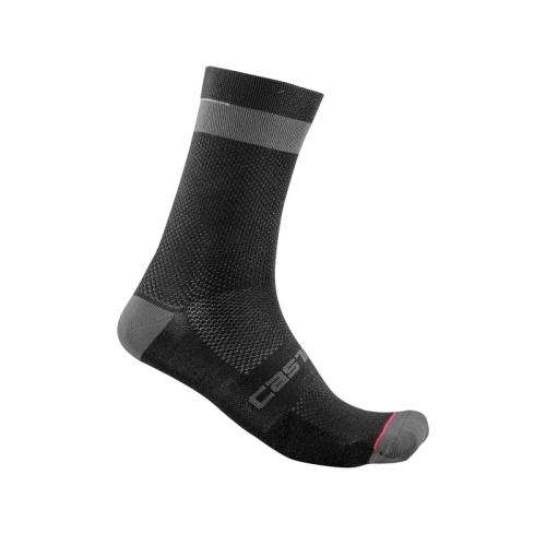 Castelli Alpha 18 Sock - Black/Dark Gray (Grösse: 2XL) von Castelli