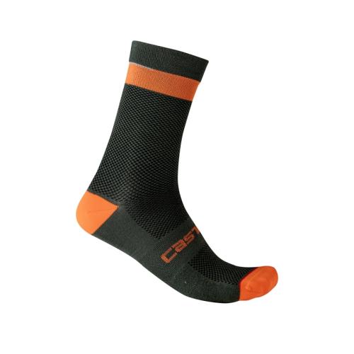 Castelli Alpha 18 Sock - Military Green/Fiery Red (Grösse: S-M) von Castelli