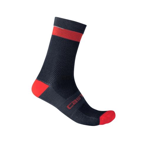 Castelli Alpha 18 Sock - Savile Blue/Red (Grösse: 2XL) von Castelli