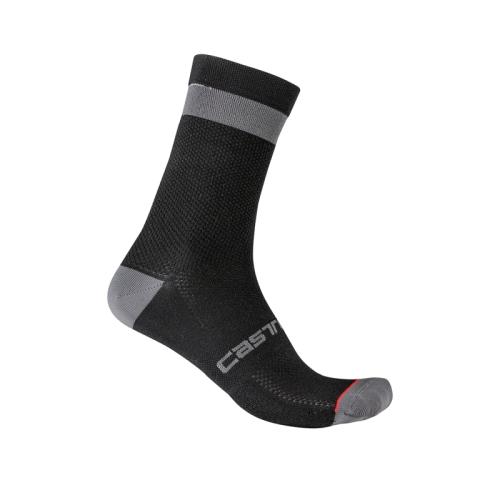 Castelli Alpha W 15 Sock - Black/Dark Gray (Grösse: S-M) von Castelli