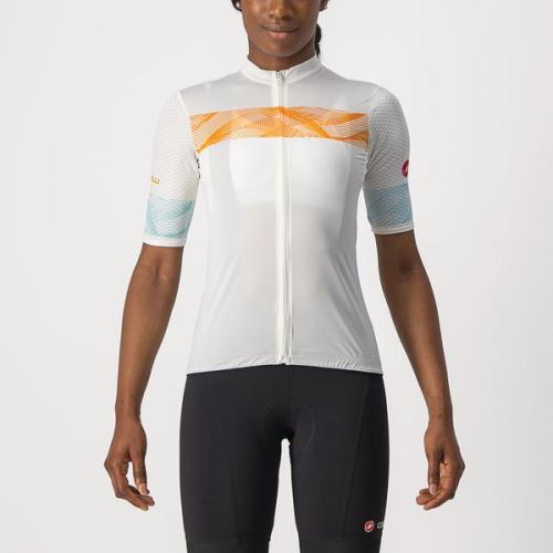 Castelli Fenice Jersey - Ivory/Pop Orange-Skylight (Grösse: M) von Castelli