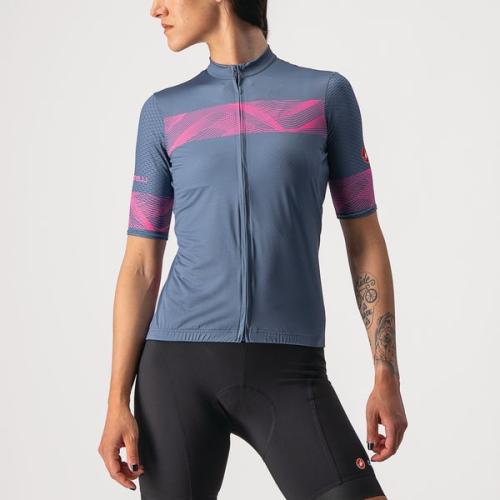 Castelli Fenice Jersey - Light Steel Blue/Pink Fluo (Grösse: XS) von Castelli