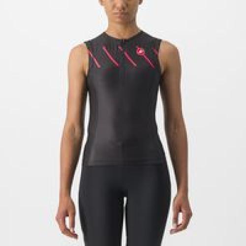 Castelli Free 2 W Tri Singlet - Black/Hibibscus (Grösse: M) von Castelli