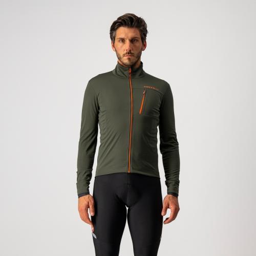 Castelli Go Jacket - Military Green/Fiery Red (Grösse: 2XL) von Castelli