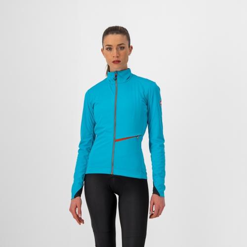 Castelli Go W Jacket - Sky Blue/Fiery Red (Grösse: XS) von Castelli