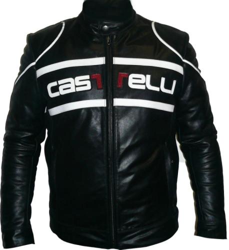 Castelli Limited Edition Vintage Cafe Racer Leather Jacket - Black (Grösse: S) von Castelli