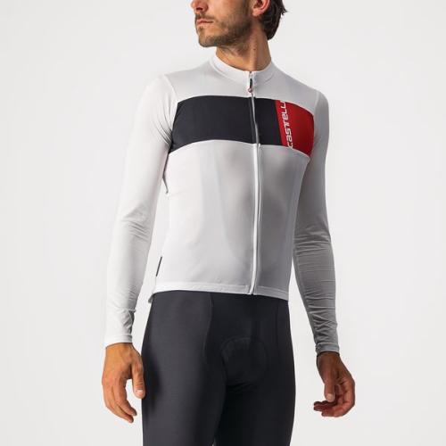 Castelli Prologo 7 Long Sleeve Jersey - Ivory/Light Black-Red (Grösse: 2XL) von Castelli