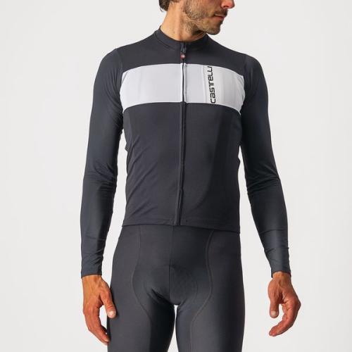 Castelli Prologo 7 Long Sleeve Jersey - Light Black/Silver Gray-Ivory (Grösse: L) von Castelli