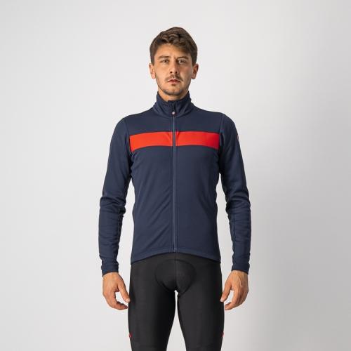 Castelli Raddoppia 3 Jacket - Savile Blue/Red Reflex (Grösse: 2XL) von Castelli