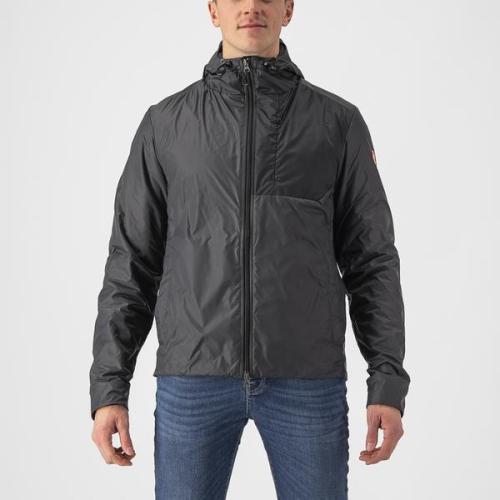 Castelli Riscalda Puffy Jacket - Dark Gray/Electric Lime (Grösse: XS) von Castelli