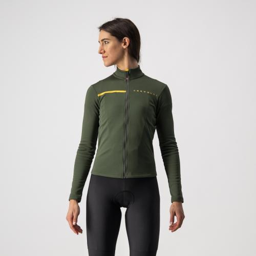 Castelli Sinergia 2 Jersey FZ - Military Green/Saffron (Grösse: L) von Castelli