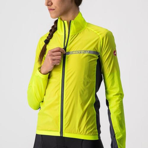 Castelli Squadra Stretch W Jacket - Yellow Fluo/Dark Gray (Grösse: XS) von Castelli