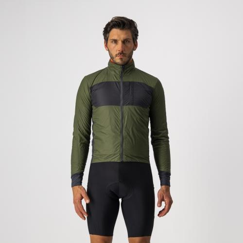 Castelli Unlimited Puffy Jacket - Light Military Green/Dark Gray-Brilliant Orange (Grösse: L) von Castelli