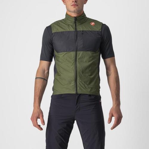 Castelli Unlimited Puffy Vest - Light Military Green/Dark Gray-Brilliant Orange (Grösse: XL) von Castelli