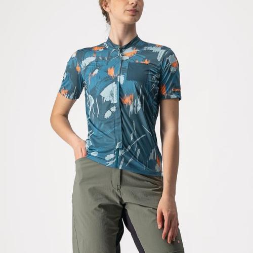 Castelli Unltd Sentiero Jersey - Dark Teal/Coral Flash (Grösse: S) von Castelli