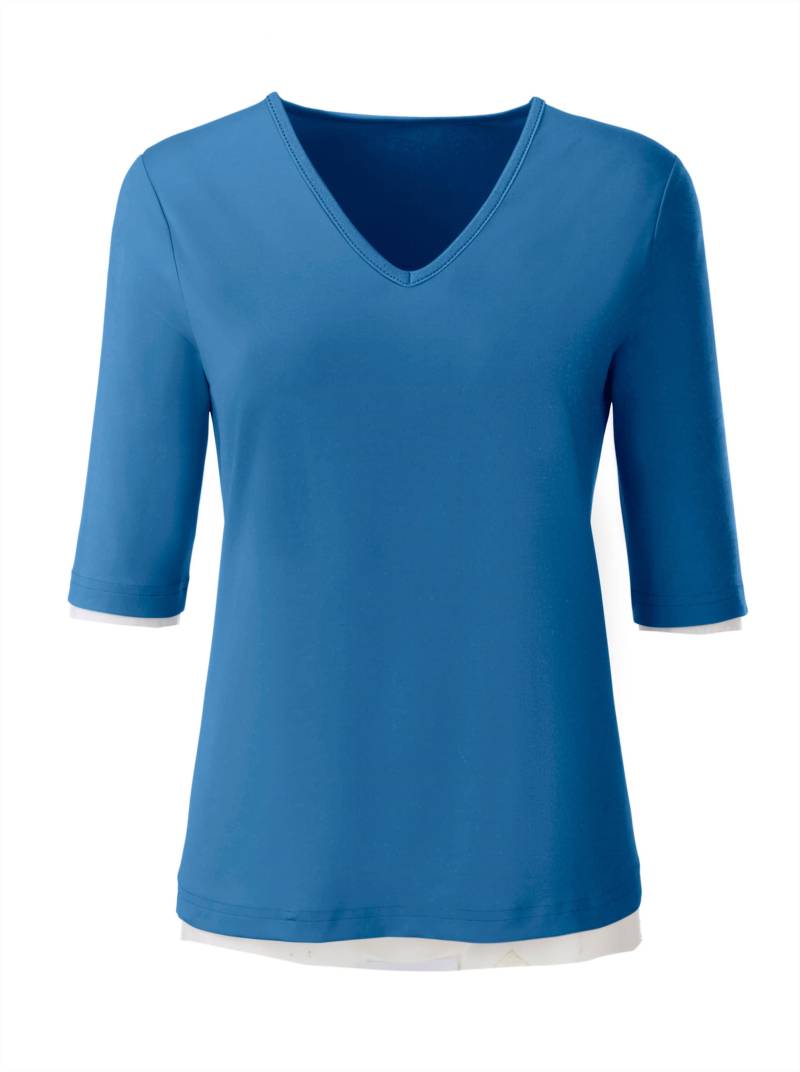 V-Shirt in blau von heine