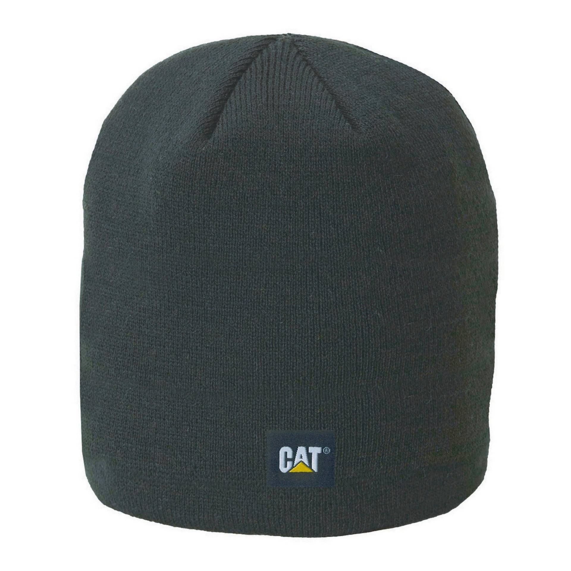 Logo Strick Beanie Mütze Herren Schwarz ONE SIZE von Caterpillar