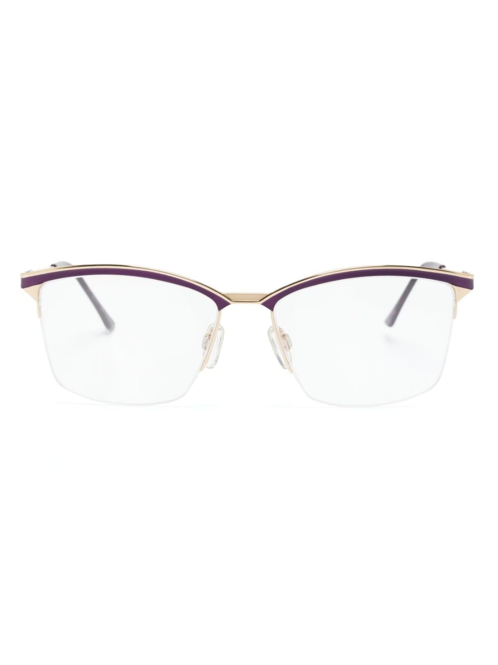 Cazal square-frame logo-engraved glasses - Purple von Cazal