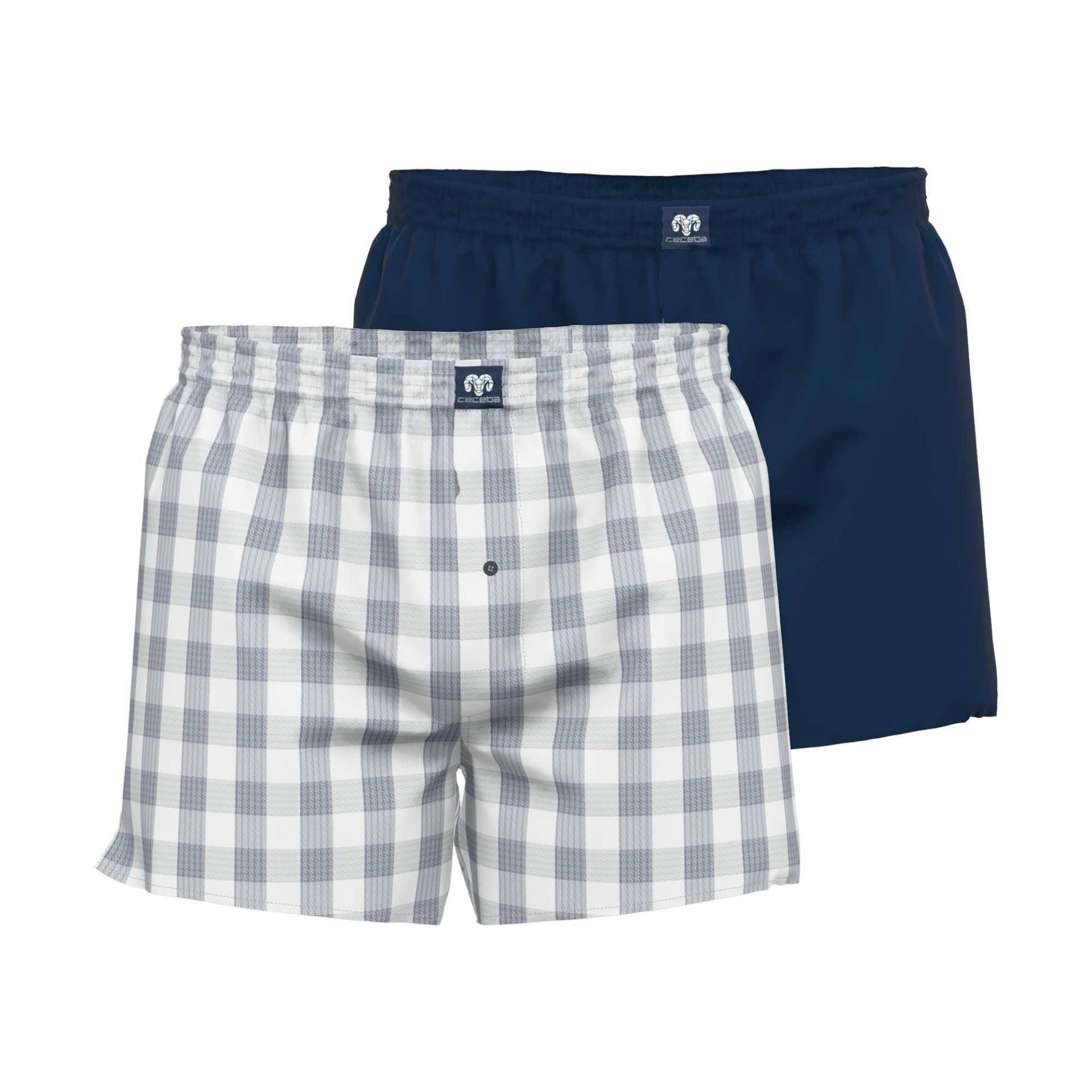 Web-boxershorts, 2er Pack - Unterwäsche Herren Blau XL von Ceceba