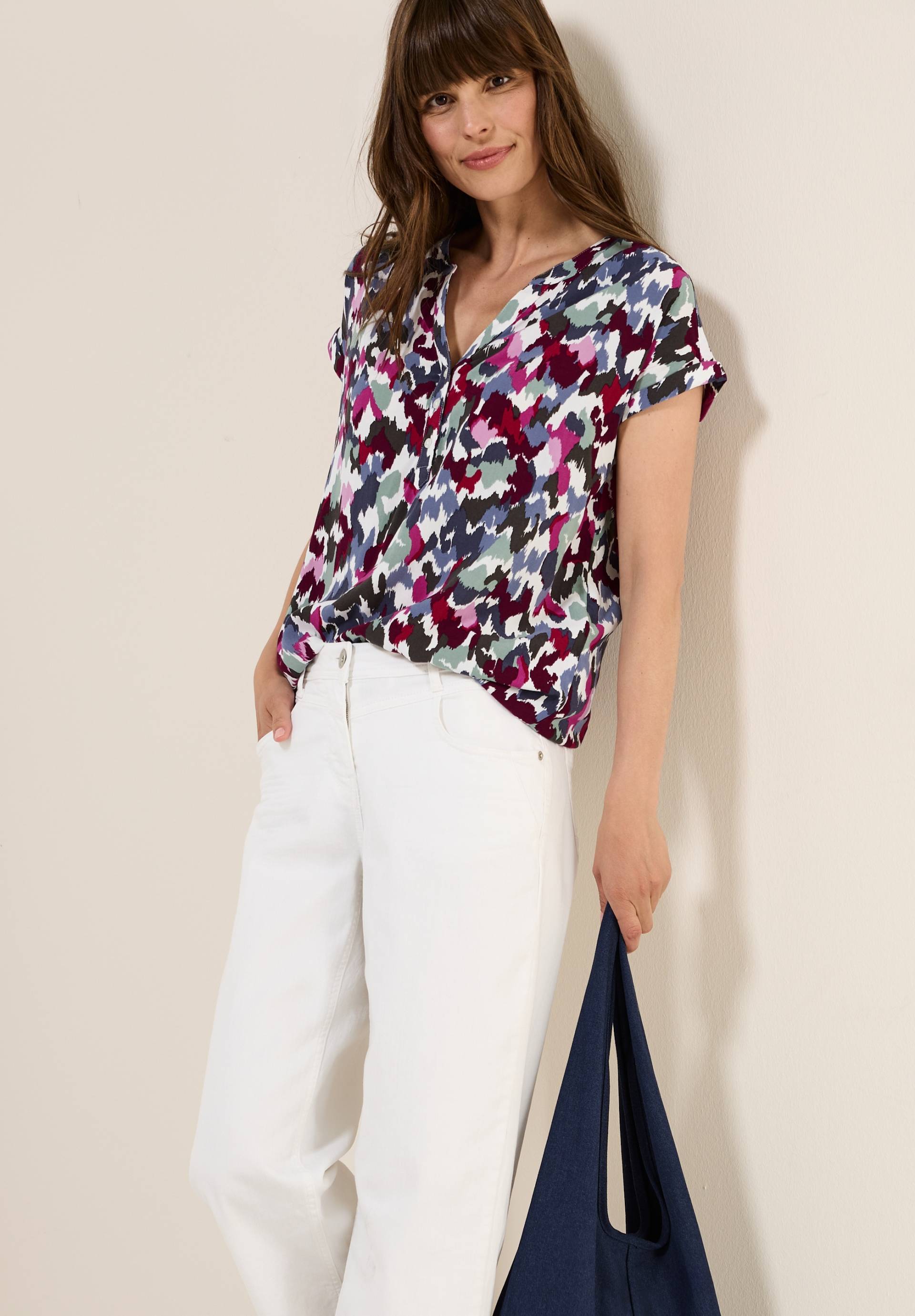 Cecil Kurzarmbluse, mit All-Over Print von Cecil