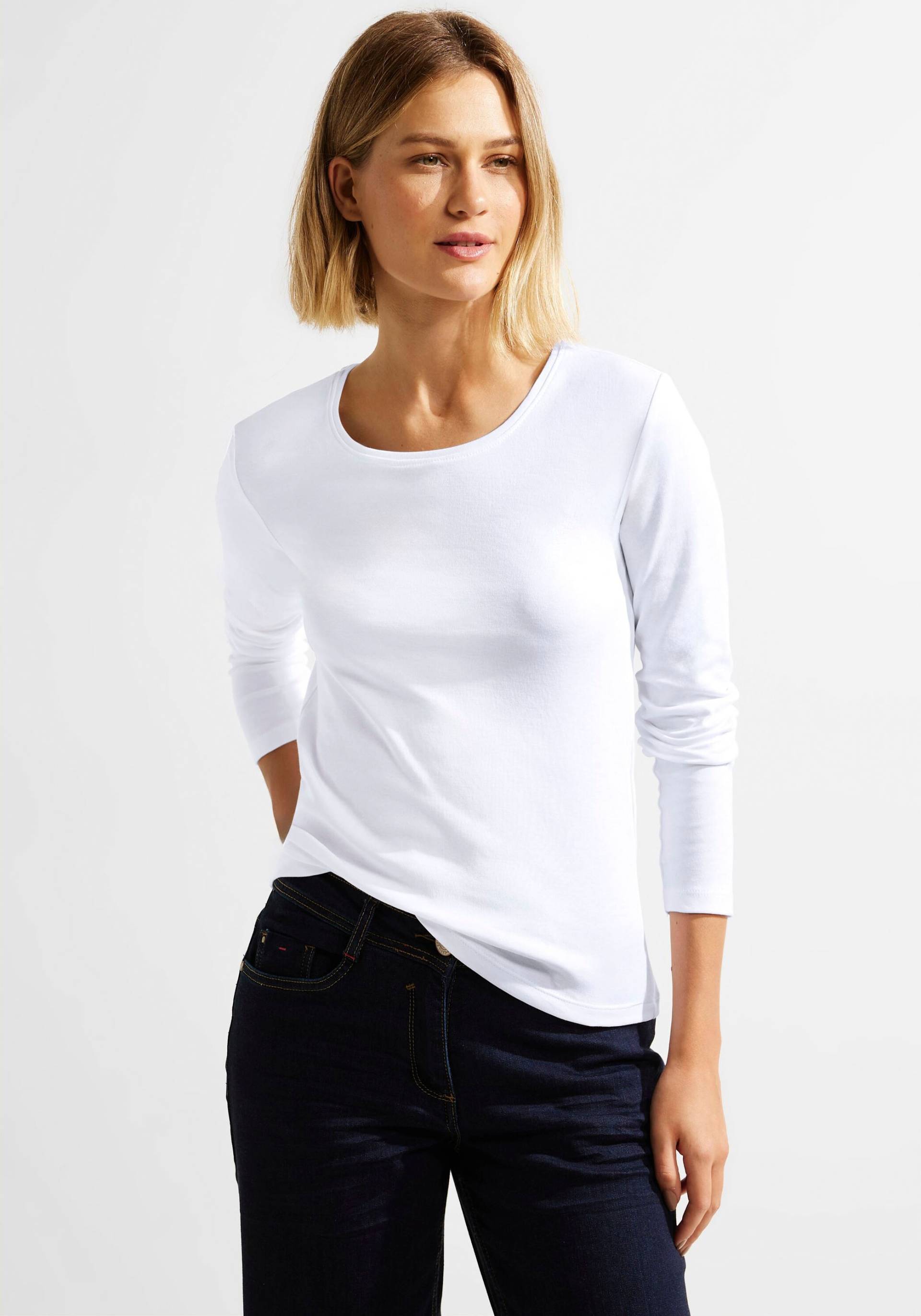 Cecil Langarmshirt »Basic Langarmshirt Pia«, in Unifarbe von Cecil