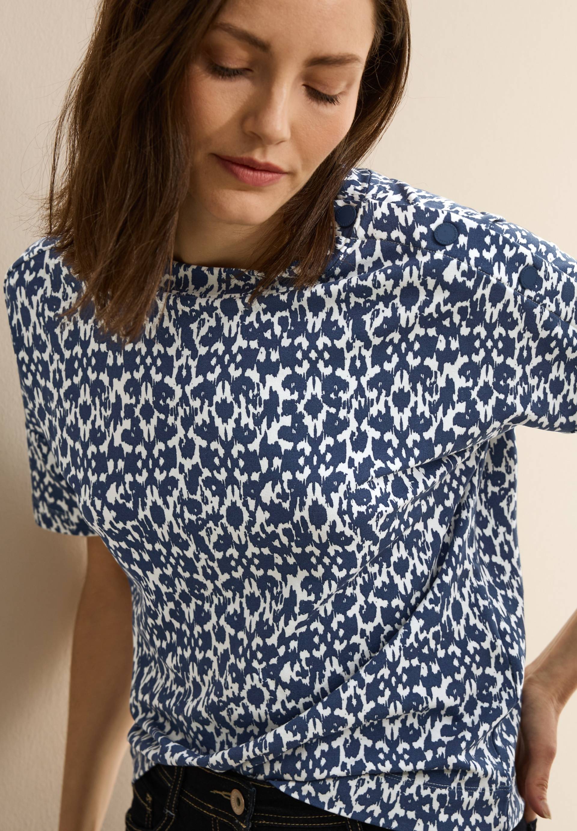 Cecil Print-Shirt, mit Minimalprint und Knopfdetail von Cecil
