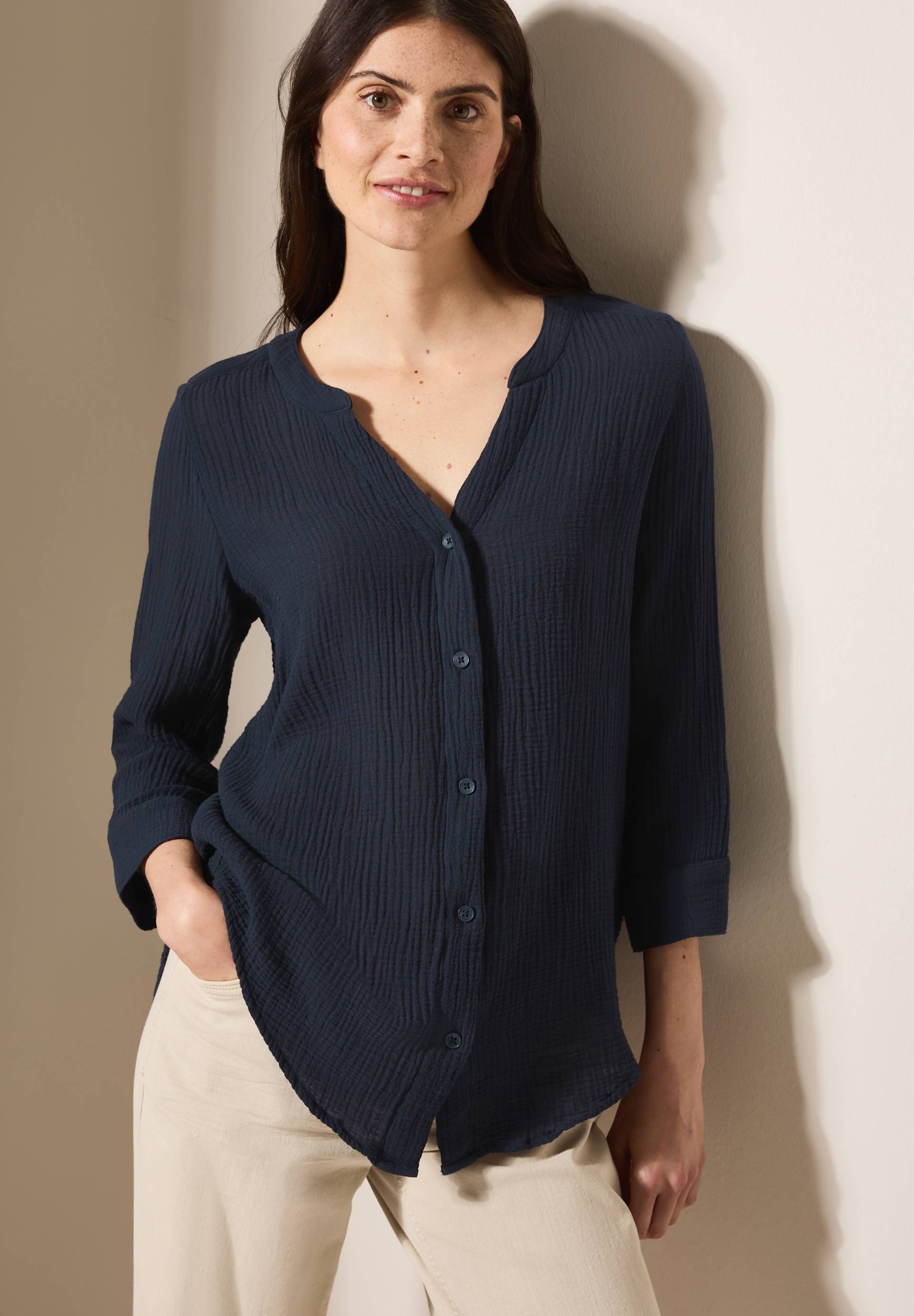 Cecil Shirtbluse, 3/4-Arm Musselin-Optik von Cecil